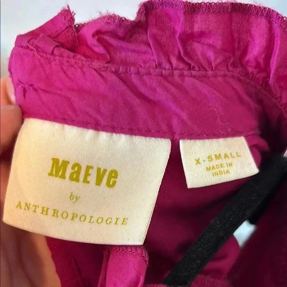 Maeve Pink Ruffle Sleeve Cotton Top - XS - Picture 2 of 5